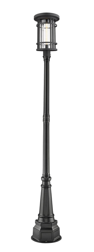 Jordan 1 Light Outdoor Post Mounted Fixture in Black Finish