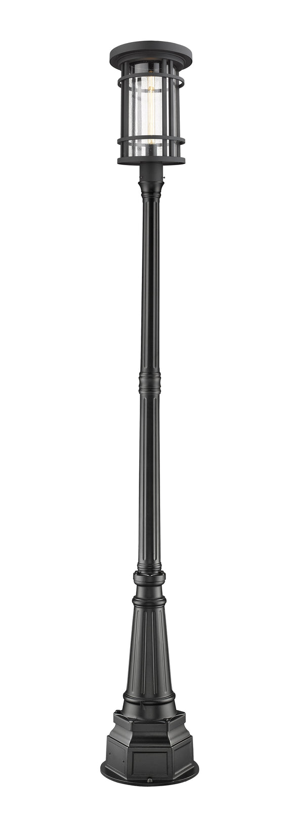 Jordan 1 Light Outdoor Post Mounted Fixture in Black Finish