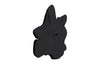 Freeform Teak Wall Slice, Large, Black