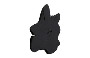Freeform Teak Wall Slice, Large, Black