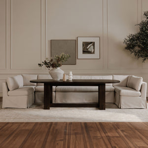 Moe's Fable Slipcover U-Shape Dining Banquette 154" Beige