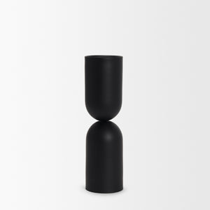 Qamra Tall Black Metal Pillar Candle Holder