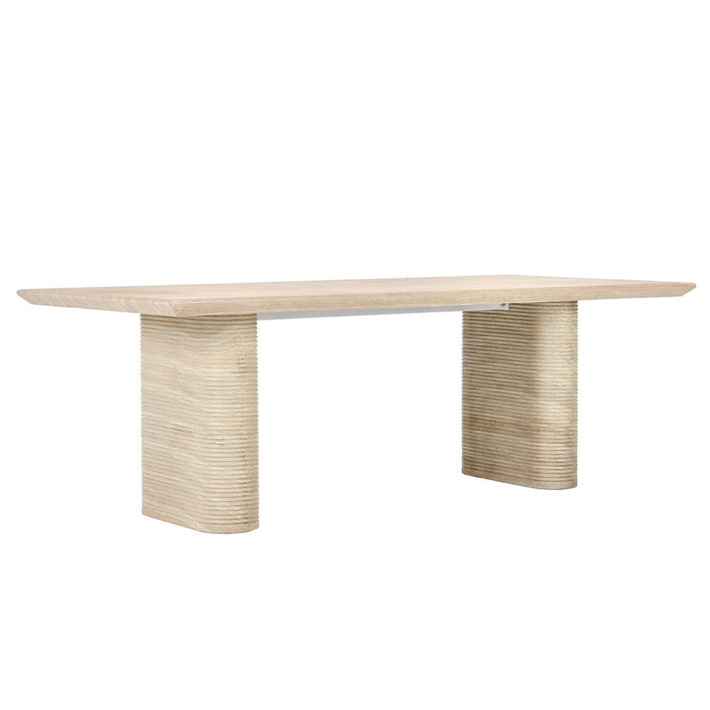 Aiden Outdoor Rectangle Dining Table, Beige Concrete