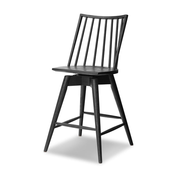 Lewis Swivel Counter Stool in Black Oak