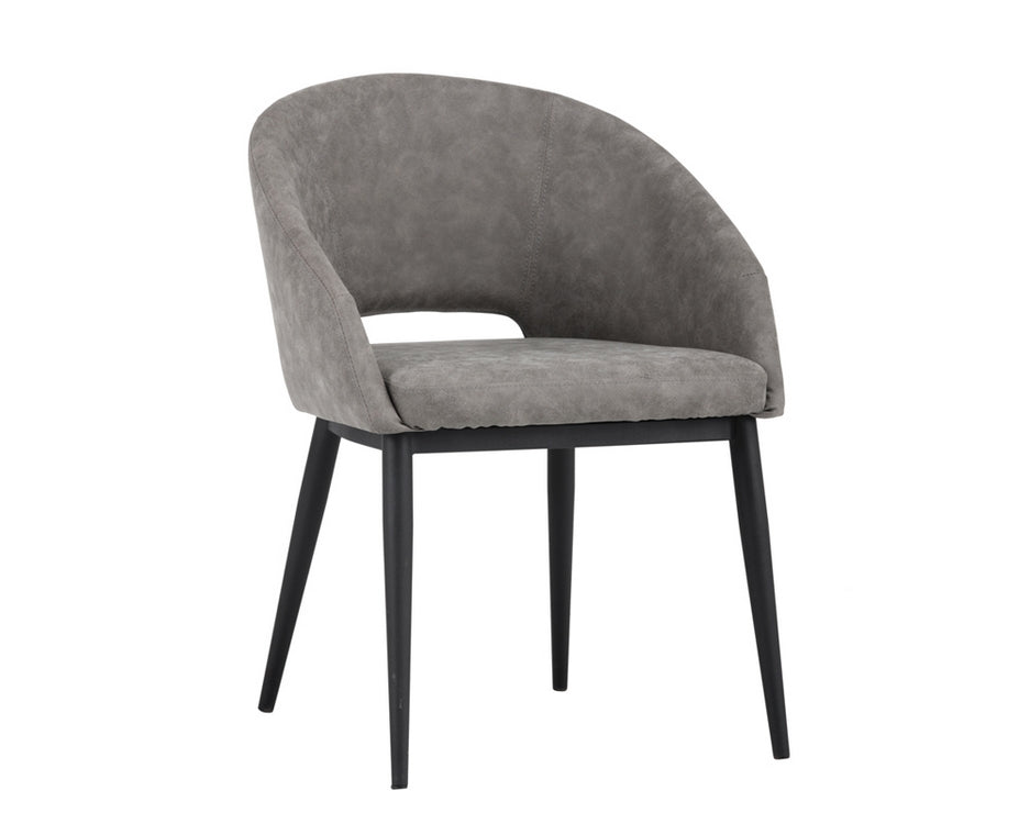 Thatcher Dining Chair - Black - Antique Grey