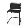 Berbick 33" Total Height Black Leather w/ Iron Frame Dining Chair