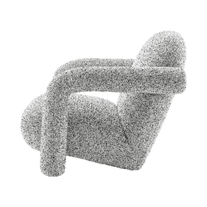 Maverick Boucle Accent Arm Chair, Speckled White 