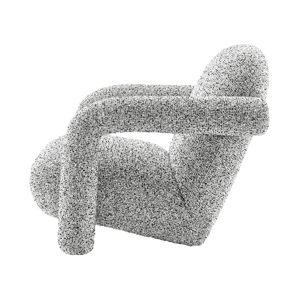 Maverick Boucle Accent Arm Chair, Speckled White 