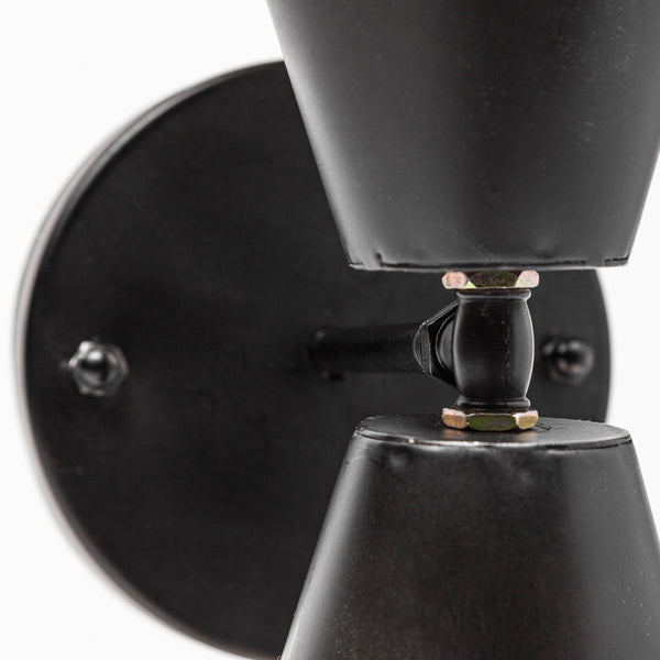 Eris II 7.3x12.6 Black Metal w/Gold Accent Double-Cone Wall Sconce