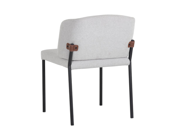 PEARCE DINING CHAIR - LIGHT GREY / BRAVO COGNAC