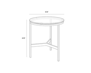 FLATO END TABLE - ANTIQUE BRASS