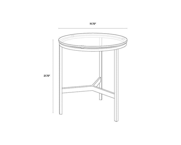 FLATO END TABLE - ANTIQUE BRASS