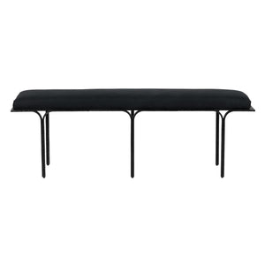 Bryn Black Linen Bench