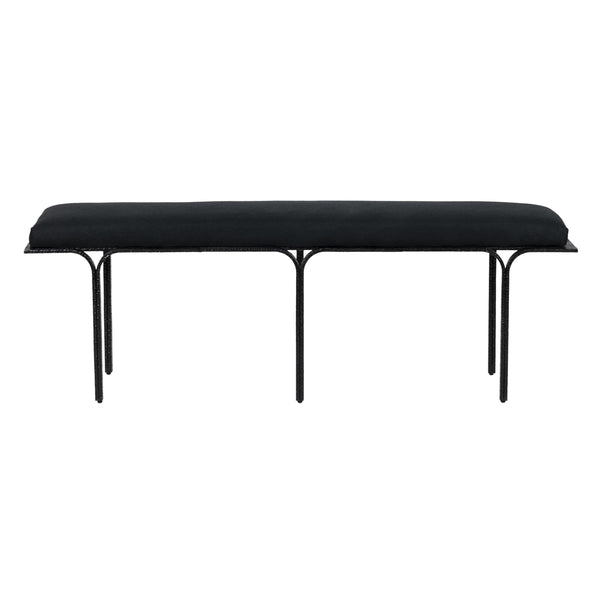 Bryn Black Linen Bench