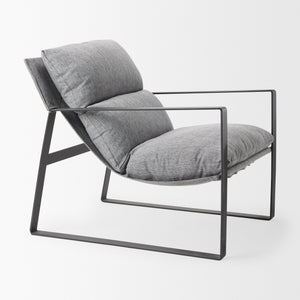 Guilia Castlerock Gray With Metal Frame Sling Accent Chair