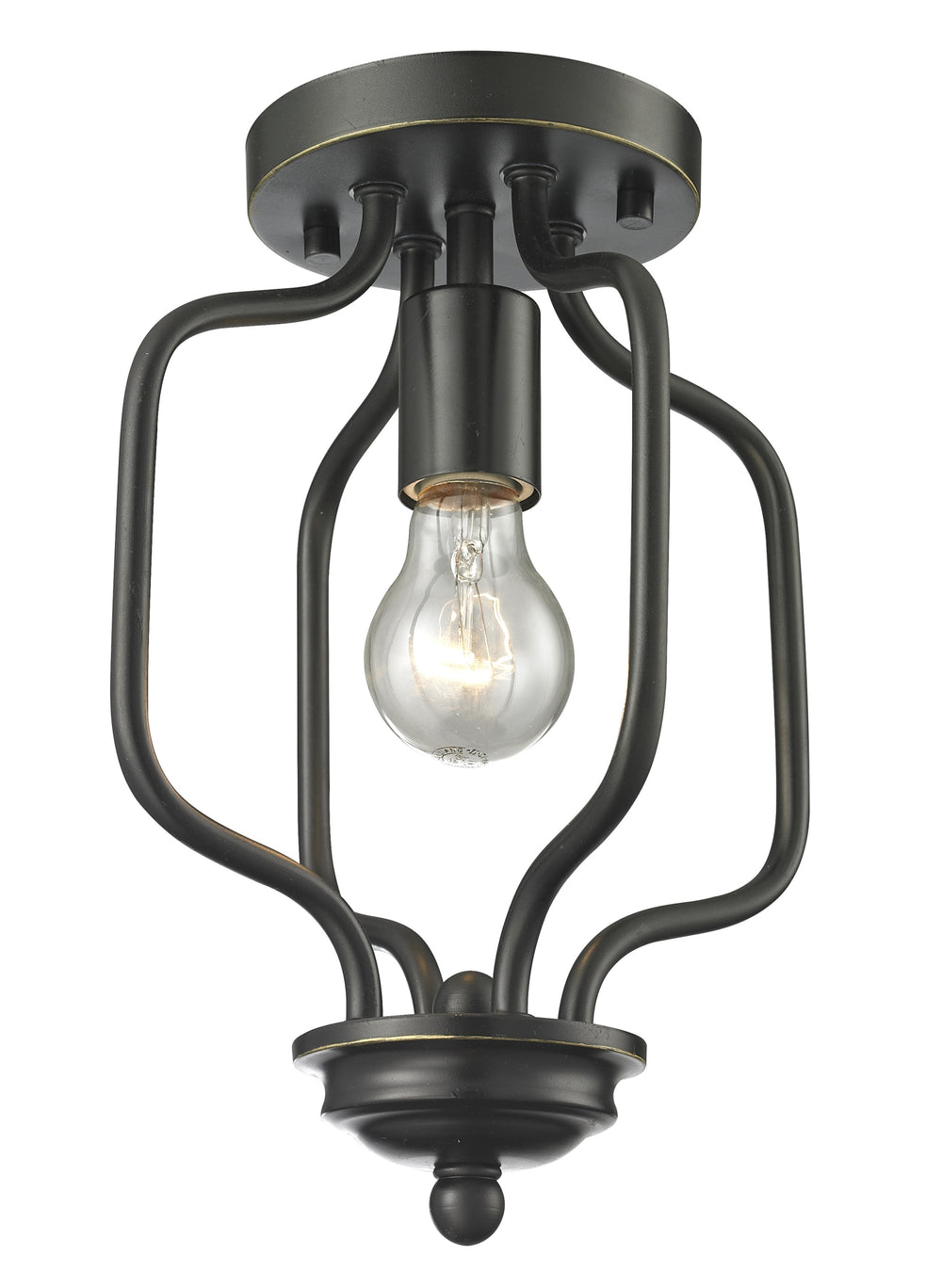 Cardinal 1 Light Flush Mount in Olde Bronze Finish