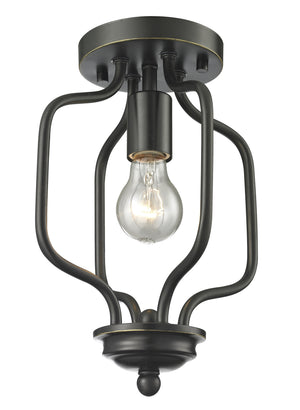 Cardinal 1 Light Flush Mount in Olde Bronze Finish