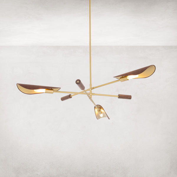 Astrid Chandelier In Dark Brown Leather
