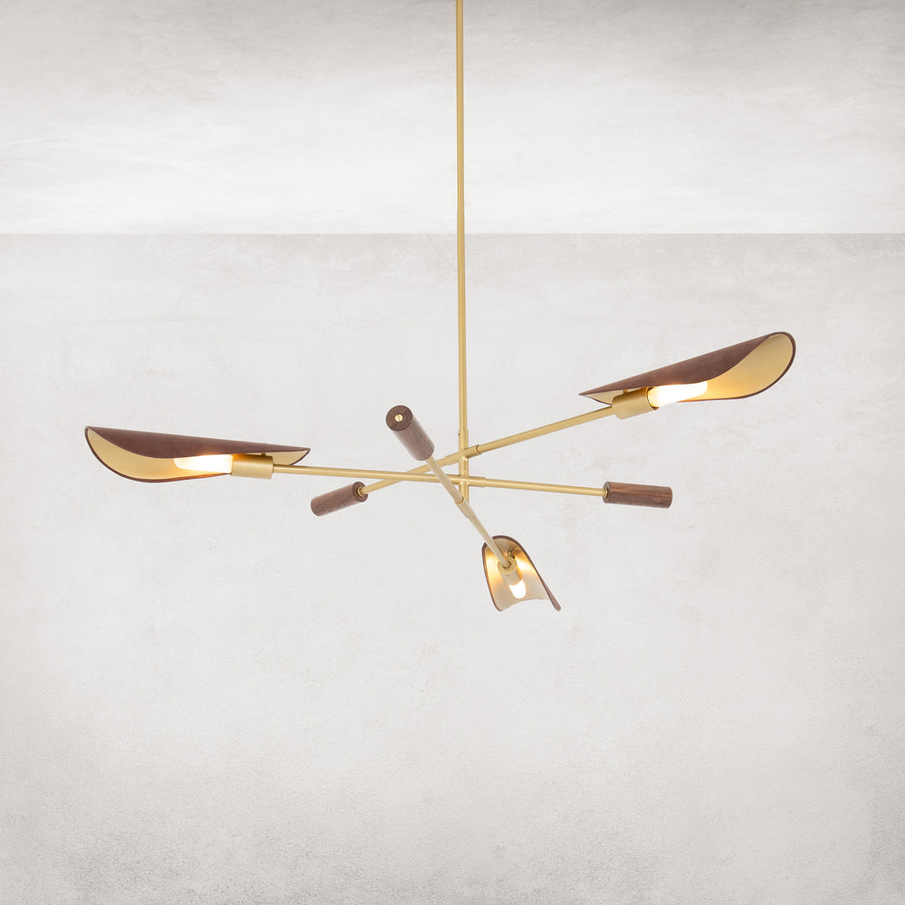 Astrid Chandelier In Dark Brown Leather