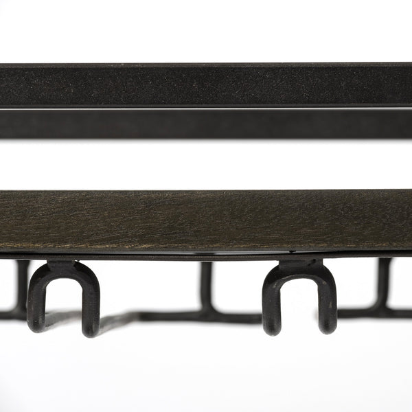 Chriselle Black Metal And Glass Two Tier Bar Cart