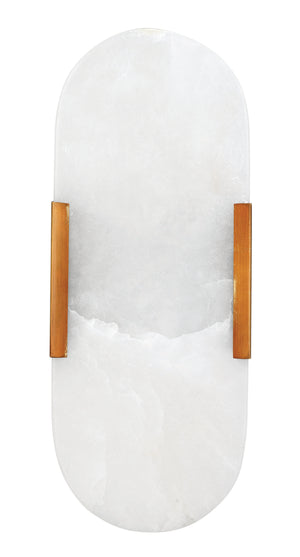 Delphi 2-Light Alabaster Wall Sconce, Antique Brass Metal