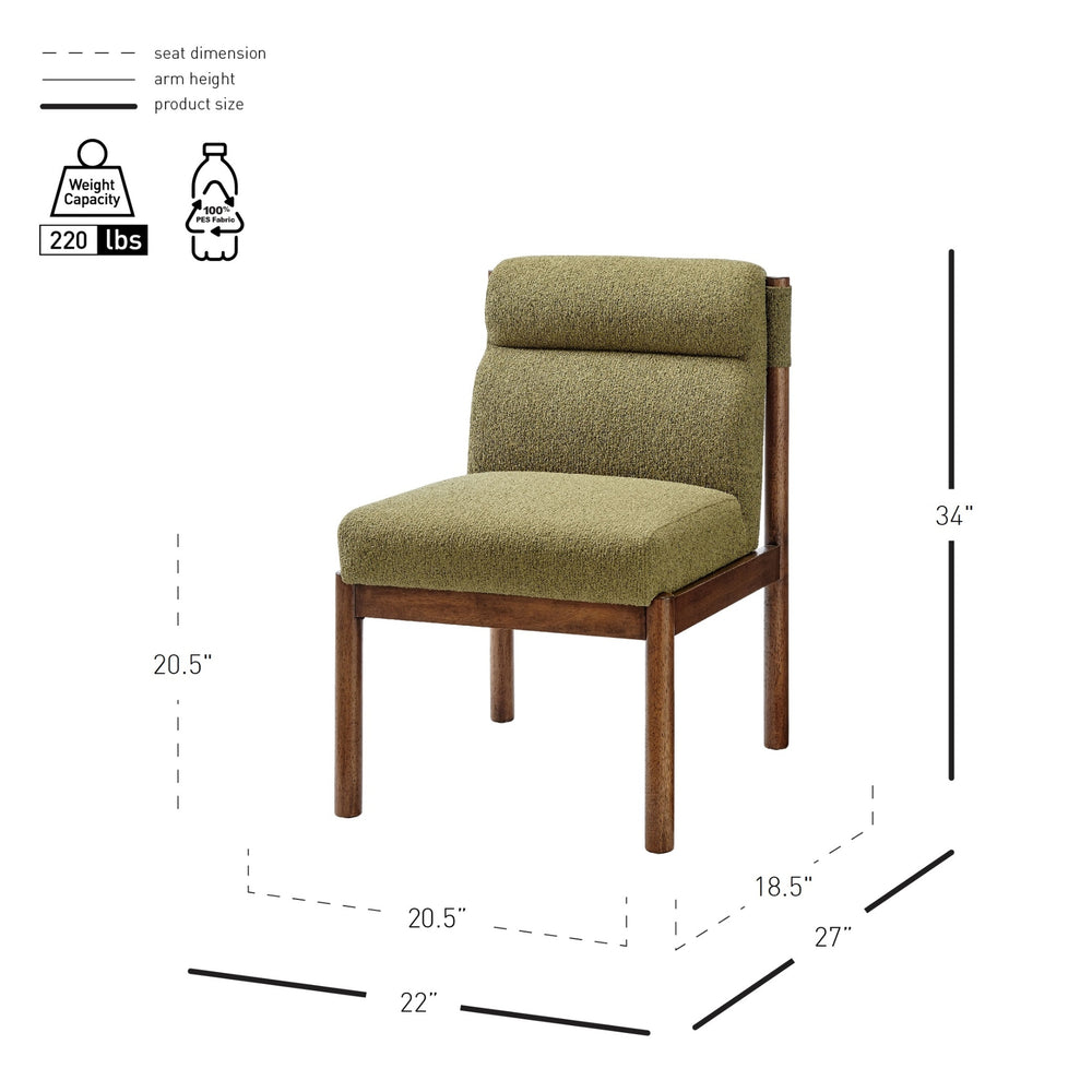 Micah Boucle Dining Side Chair, Palladian Green