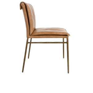 Mayer Dining Chair Set of 2 with Hammered Iron Legs