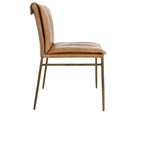 Mayer Dining Chair Set of 2 with Hammered Iron Legs