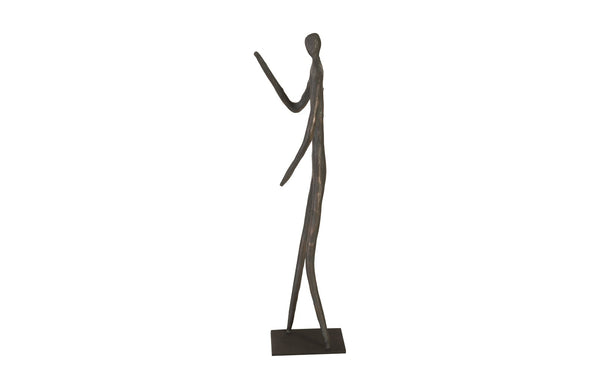 Abstract Figure on Metal Base, Bronze Finish, Elbow Bent