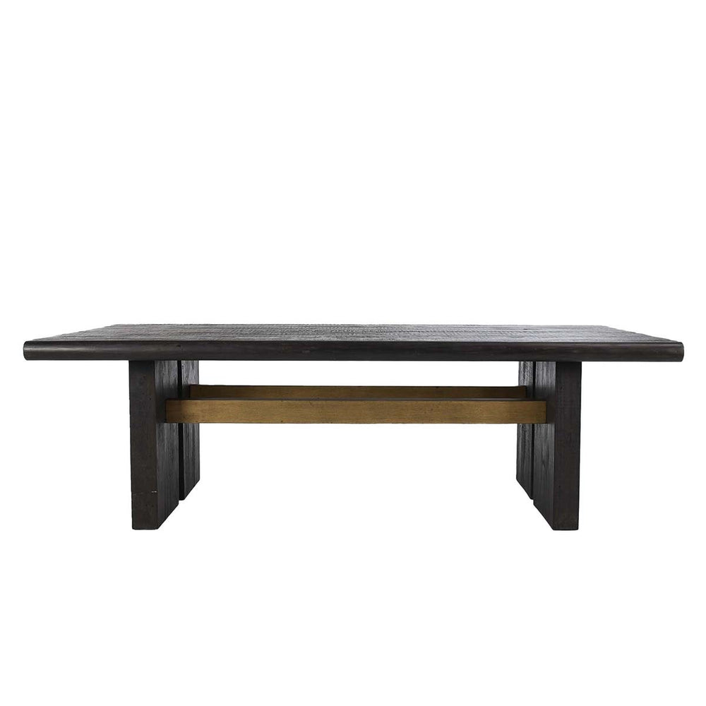 Larson Solid Wood Rectangle Dining Table in Carbon Black