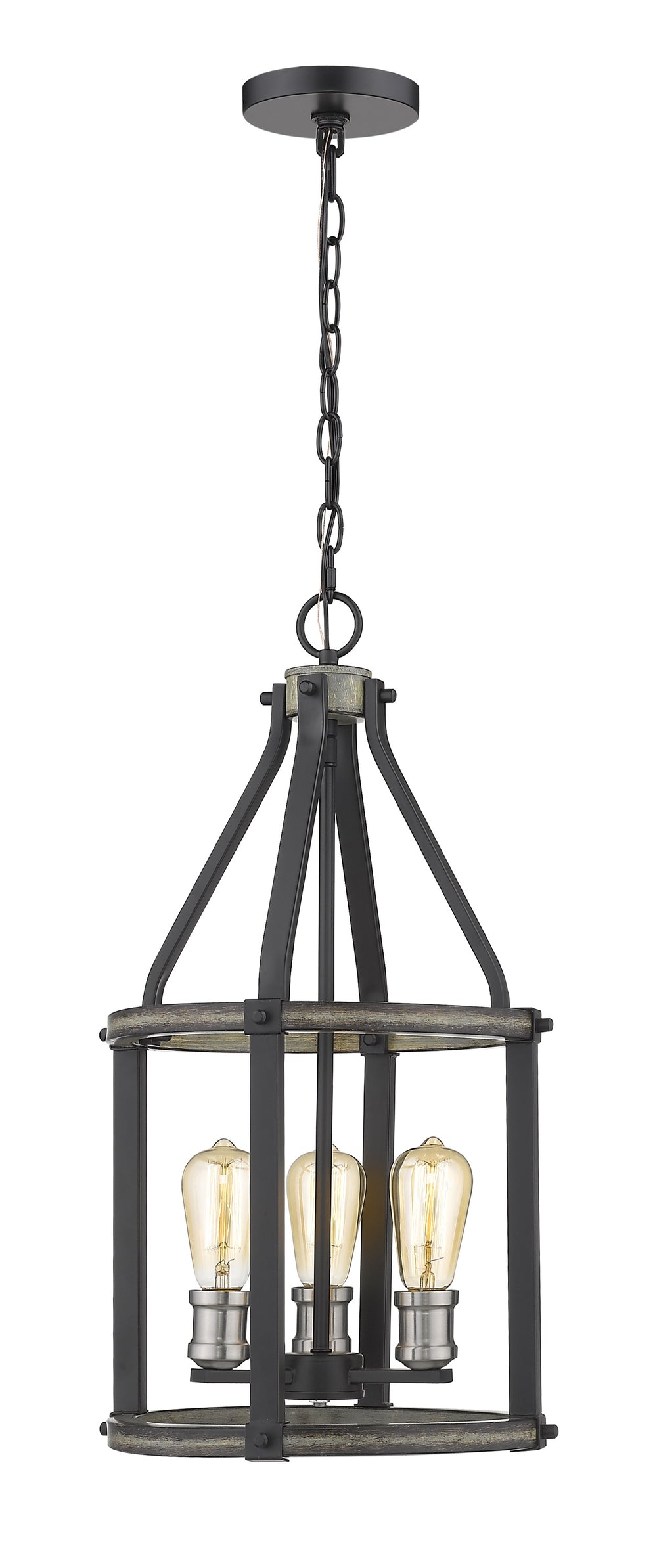 Kirkland 3 Light Pendant in Ashen Barnboard Finish