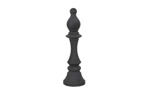 Bishop Chess Sculpture, Cast Stone Black, Smallallall