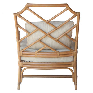 Kara Rattan Accent Arm Chair In Canary Brown 