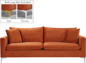 Lucy Sofa In Cognac Velvet