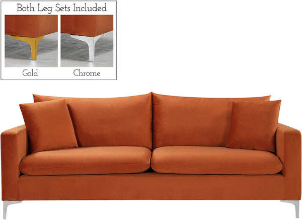 Lucy Sofa In Cognac Velvet