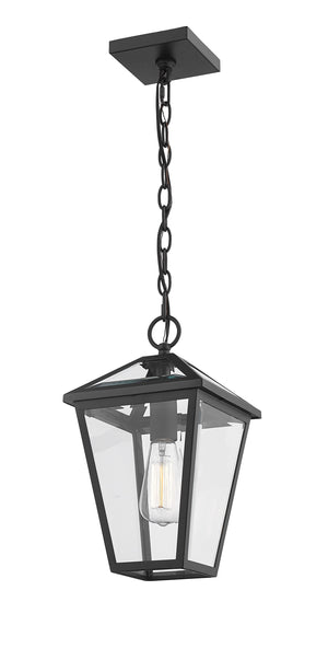 Talbot 1 Light Outdoor Chain Mount Ceiling Fixture in Black Finish
