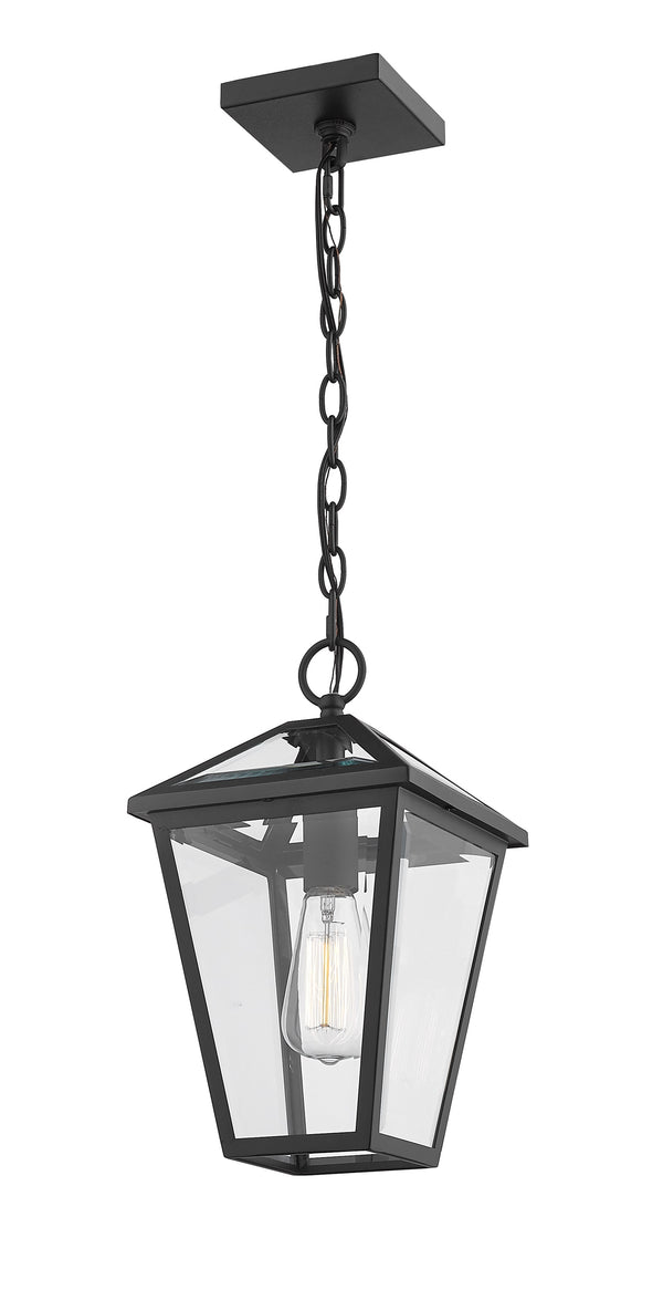 Talbot 1 Light Outdoor Chain Mount Ceiling Fixture in Black Finish
