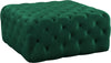 Laurie Ottoman/Bench In Green Velvet