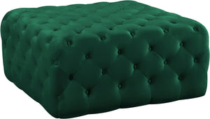 Laurie Ottoman/Bench In Green Velvet