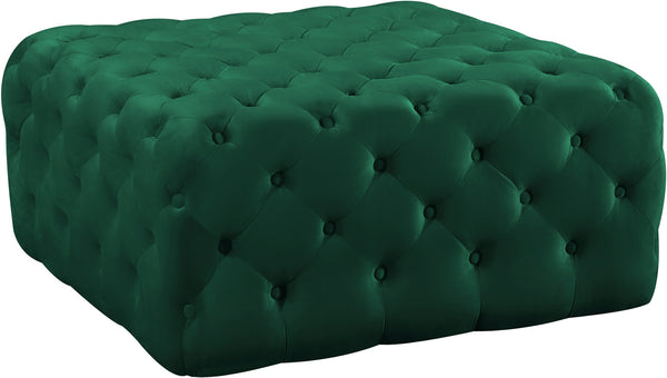 Laurie Ottoman/Bench In Green Velvet