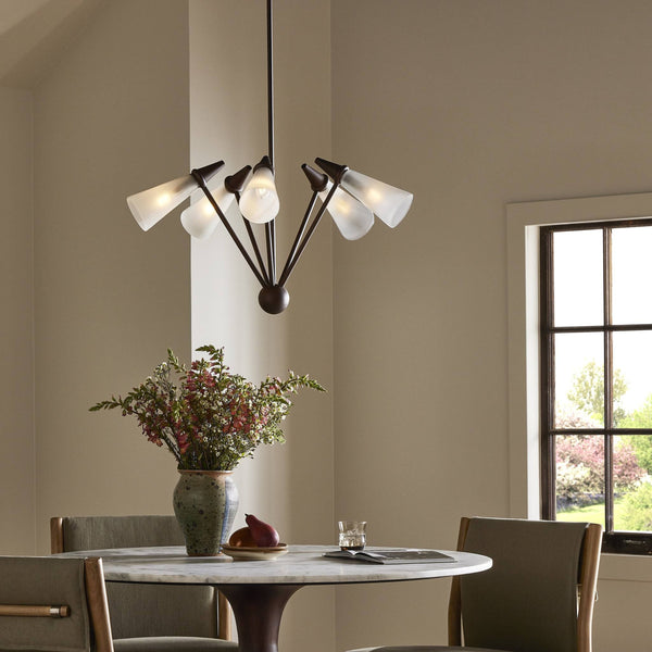 Ludwig Chandelier In Rust-Frosted Glass-Black Cord
