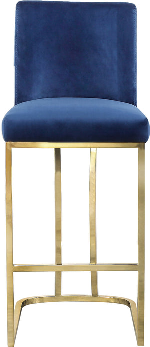 Rick Stool In Navy Velvet and Gold