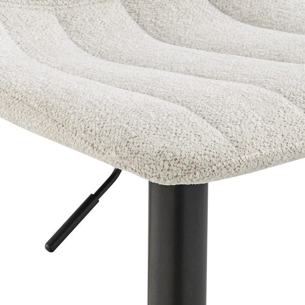 Robert KD Fabric Gaslift Swivel Bar Stool, Posh Ivory