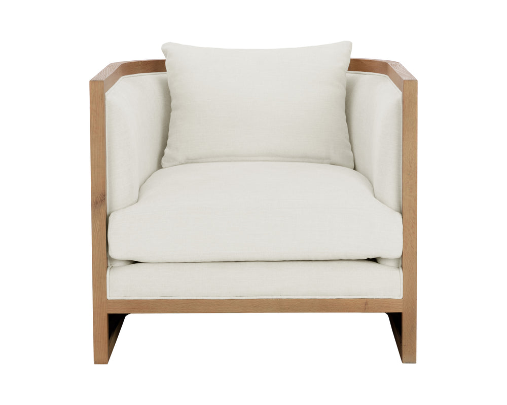 CHLOE LOUNGE CHAIR - NATURAL - HEATHER IVORY TWEED