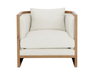 CHLOE LOUNGE CHAIR - NATURAL - HEATHER IVORY TWEED
