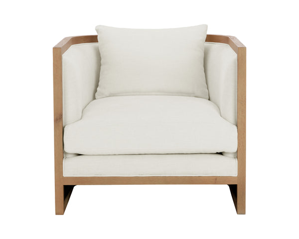 CHLOE LOUNGE CHAIR - NATURAL - HEATHER IVORY TWEED