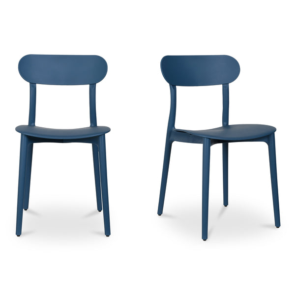 Kent Outdoor Dining Chair Set in Navy Blue - Moe's