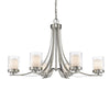 Willow 6 Light Chandelier in Brushed Nickel Finish