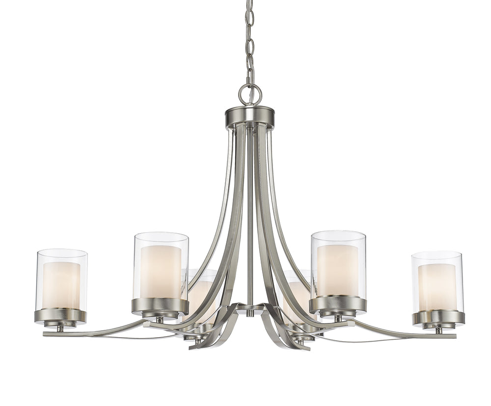 Willow 6 Light Chandelier in Brushed Nickel Finish