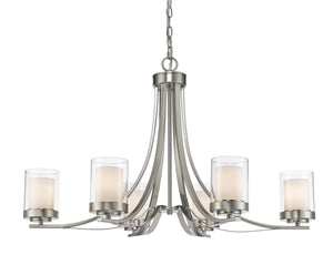 Willow 6 Light Chandelier in Brushed Nickel Finish
